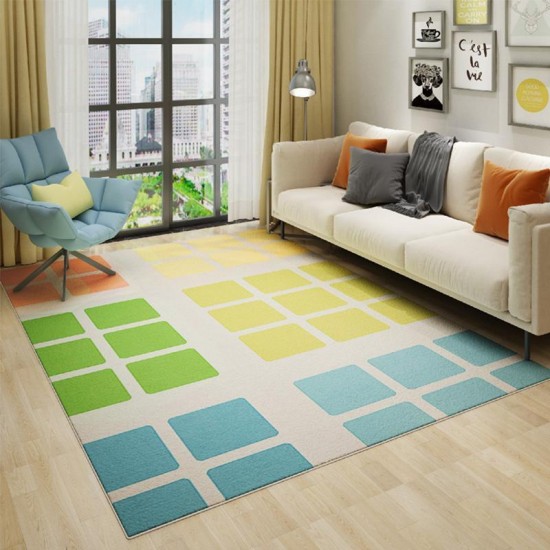Dopamine Instagram-style imitation cashmere living room rug, non-slip bedside rug for girls' bedrooms, hotel and B&B decorative mat