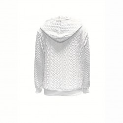 Autumn and winter European and American cross-border new style TEMU fashion jacquard zipper cardigan drawstring hooded sweatshirt for women 2025