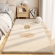 Simple striped imitation cashmere bedroom decorative non-slip rugs, thickened carpets for windowsills and bay windows In stock, available for shipping.
