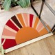 Cartoon rainbow semi-circular floor mats for home entrance doormats, stain-resistant, non-slip bathroom doormats