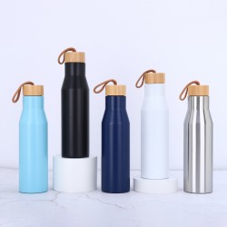 Large-capacity 500ml solid color 304 stainless steel vacuum insulated tumbler, sports mug with handle