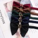 Smooth Solid Color Large Bow Ties with Metal Decorative Buckles, Men's and Women's Wedding Accessories, Bow Ties and Collars