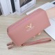 New style men's purse - short length, detachable zipper, multi-card slot, thin soft leather bag with horizontal print, minimalist small wallet