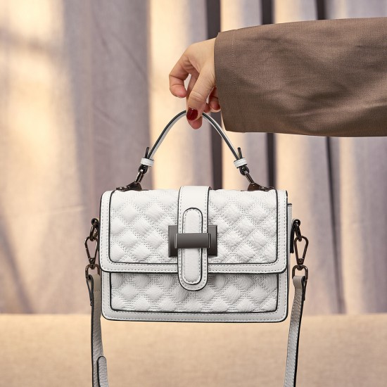 2025 new style women's bag, fashionable genuine leather box bag, light luxury crossbody bag, small handbag
