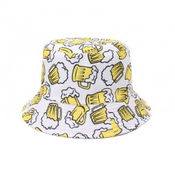 Cartoon Underwater World Bucket Hat with Full Whale Graffiti Print, Reversible Bucket Hat for Outdoor Travel, Refreshing and Easy-to-Use