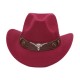 Cross-border Golog Tibetan hat, western cowboy hat, bull head accessory, felt hat, ethnic style curled brim jazz hat