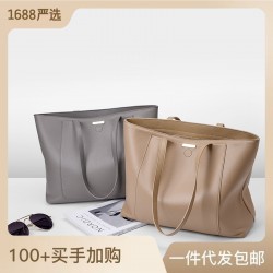 High-end, large-capacity bags for women, 2025 new trendy commuter tote bags, versatile, single-shoulder, genuine leather.