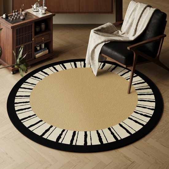 Factory Direct Light Luxury Minimalist Round Living Room Decorative Sofa Rug, Non-Slip, Wear-Resistant, Easy-Care Bedroom Rug