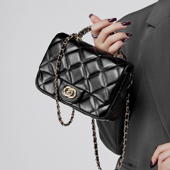Women's bags, 2025 New Chanel-style metal chain diamond-patterned handbag, versatile shoulder and crossbody used women's bag.