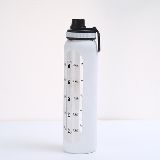 Cross-border transparent silicone glass with handle, large-capacity sports water cup, simple, instant drinking cup