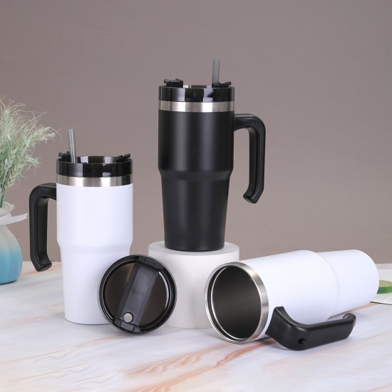 Cross-border 20oz/30oz portable car mug, large-capacity stainless steel thermos for men and women, wholesale