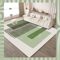 In stock Green forest-style minimalist living room carpet, ins-style sofa and coffee table mat, simple, high-end wall-to-wall carpet for home use.