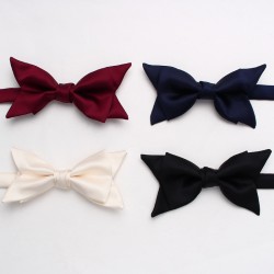 Lei'er new solid color double-layer bow tie, men's business fashion, British-style suit accessories, wedding bow tie in stock.