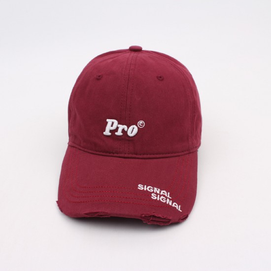 Women's trendy brand baseball cap with Pr Embroidered flattering cap for women, washed and ripped curved brim sun hat for men.