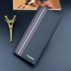 New style men's wallet - long style money holder for men, fashionable snap buckle multi-card slot lotus pattern leather wallet, card bag for suit.